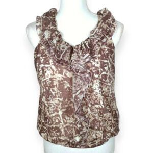 ANN TAYLOR LOFT RUFFLE SLEEVELESS BLOUSE SZ.SP EUC.